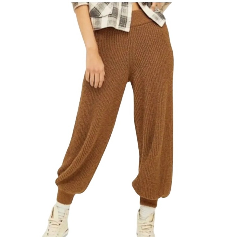 Free People Womens S Brown Logan Pass Knit Balloon Jogger Pants